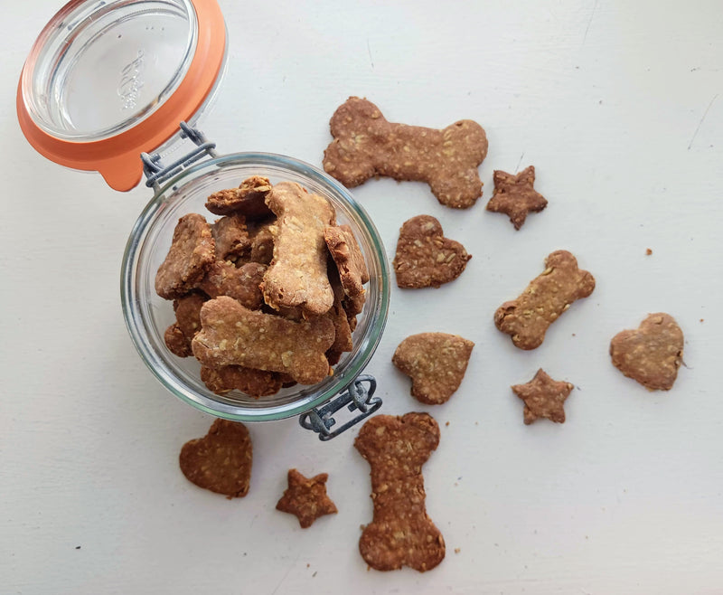 Peanut Butter and Oat Flake Dog Treats
