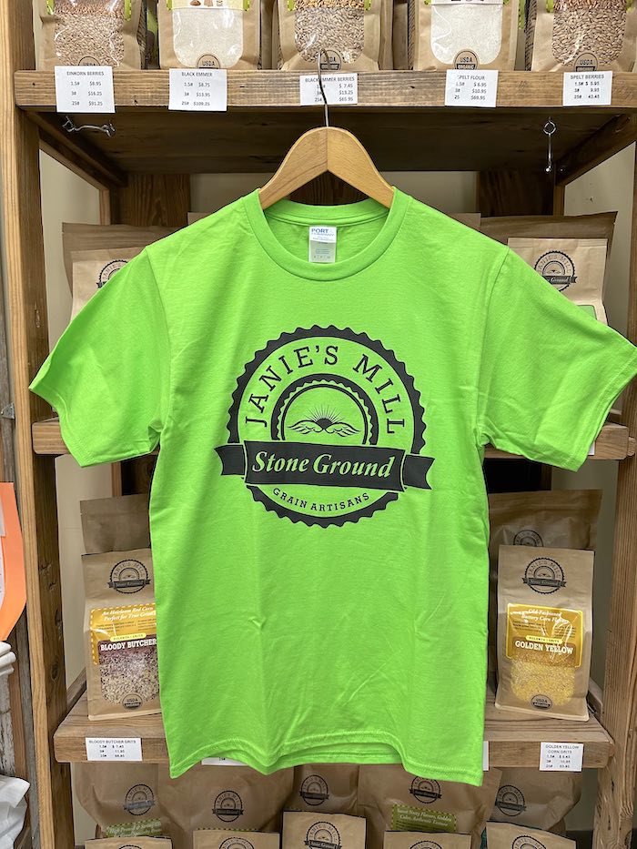 Janie's Mill Lime-Green T-shirt (adult)